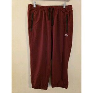 Baleaf Women's Size Medium Burgundy Pull On Drawstring Cropped‎ Jogger Pants